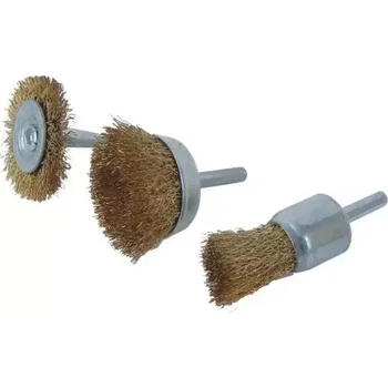 Drátěný kartáč DEDRA-EXIM Ocelové drátěné kartáče DEDRA 2004 pro vrtačky, 3 ks