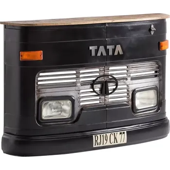 Jídelní stůl Masivní barový jídelní stůl TATA z mangového dřeva, lakovaný, černý – 165×38×110 cm