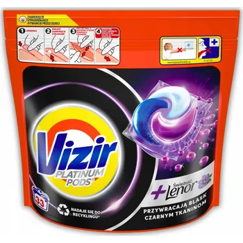 Kapsle na praní Kapsle na praní Vizir Platinum PODS pro tmavé prádlo + Lenor, 33 praní
