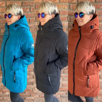 Dámská bunda Temster Zimní 3/4 kabáty - velká řada Barva: Černá, Velikost: 3XL