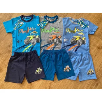 Chlapecké pyžamo Kugo Klučičí­ pyžámko s kraťasy Traktor Barva: Šedá, Velikost: 122