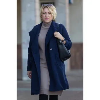 Dámský kabát Italy fashion Přechodový kabát TAYLOR Barva: Tmavě modrá, Velikost: UNI: M-2XL