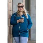 Italy fashion Dlouhá mikina SKYLAR Barva: Petrolejová, Velikost: UNI: XL-3XL