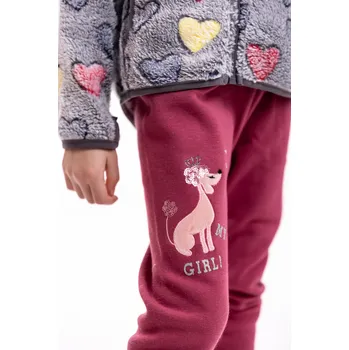 Kugo Pejsek zateplené holčičí legíny Barva: Tmavě růžová, Velikost: 110