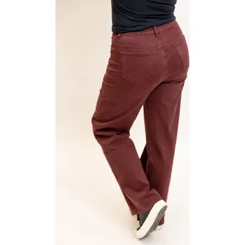 Dámské džíny GOODIES Dámské široké džíny WINEY [DJ2498-15] Barva: Vínová, Velikost: 40 (L/XL)