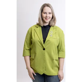 Italy fashion Dámské sako DIXIE Barva: Limetková, Velikost: UNI: 2XL-4XL