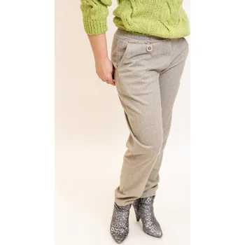 Dámské kalhoty Italy fashion Dámské kalhoty PIKA Barva: Béžová, Velikost: UNI: M/L