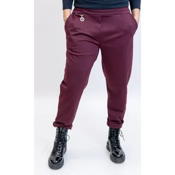 Dámské kalhoty Italy fashion Dámské kalhoty VIOLA Barva: Vínová, Velikost: UNI: M/L