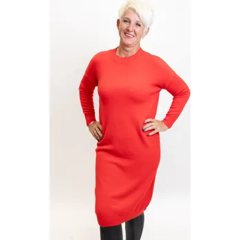 Dámské šaty Italy fashion Úpletové šaty COBE Barva: Červená, Velikost: UNI: L-2XL