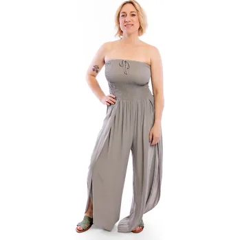 Dámský overall Italy fashion Dámský letní overal BRITNEY Barva: Latte, Velikost: UNI: M-XL