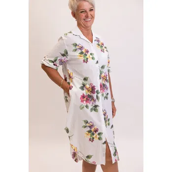 Dámské šaty Italy fashion Šaty NOA Barva: Vínovo-žluté květy, Velikost: UNI: L/XL