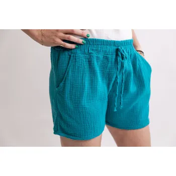 Pánské kraťasy Italy fashion Mušelínové kraťasy SOFT Barva: Petrolejová, Velikost: Vel. S-menší L