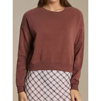 Oblečení a móda Sinsay - Mikina regular s kulatým výstřihem - tmavě hnědá - 6311J-89X - 6311J-89X-M