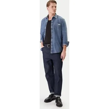 Pánská košile Calvin Klein Jeans džínová košile LV04RE708G Modrá Regular Fit S