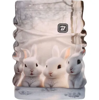 Čepice Dětský fleesový nákrčník bílý králíčci Yetti Dráče