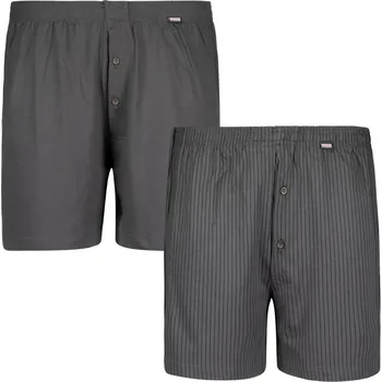 Boxerky ADAMO boxerky pánské 129602 710 2ks nadměrná velikost tmavě šedá 2XL