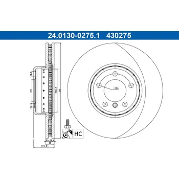 Brzdový kotouč Brzdový kotouč ATE 24.0130-0275.2