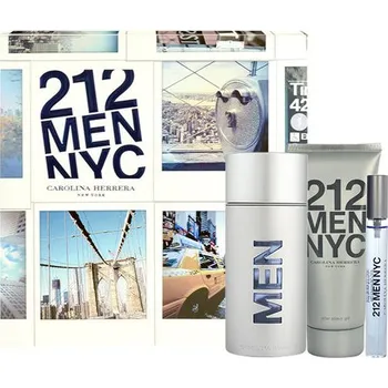 Pánský parfém Carolina Herrera 212 Men Dárková sada EDT 100 ml, After Shave Gel ( gel po holení ) 212 Men 100 ml a miniaturka 212 Men EDT 10 ml