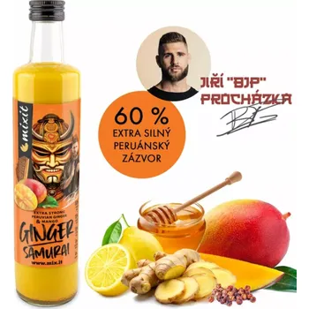 Limonáda GINGER SAMURAI - zázvorový nápoj s mangem Jirky Procházky 500 ml MIXIT