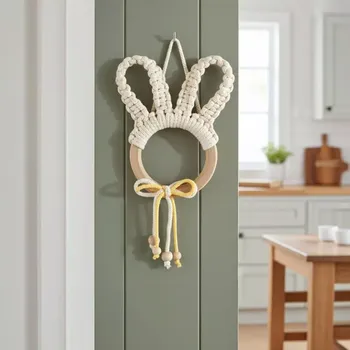 Velikonoční dekorace Velikonoční zajíček k zavěšení se žlutou mašlí (Velikonoce)