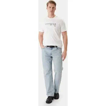 Pánská móda Calvin Klein Jeans T-Shirt LV04RF800G Bílá Classic Fit 2XL