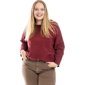 Italy fashion Manšestrová halenka MELANIE Barva: Vínová, Velikost: UNI: L-2XL