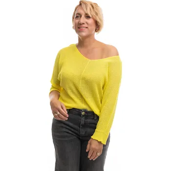 Dámský svetr Italy fashion Dámský svetr LINSY Barva: Žlutá, Velikost: UNI: M-XL