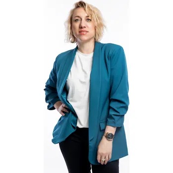 Italy fashion Dámské sako SCARLET Barva: Petrolejová, Velikost: UNI: L-2XL