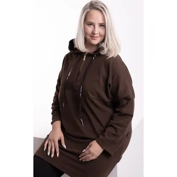 Dámské šaty Italy fashion Tunika KRISTEL Barva: Hnědá, Velikost: UNI - L-2XL