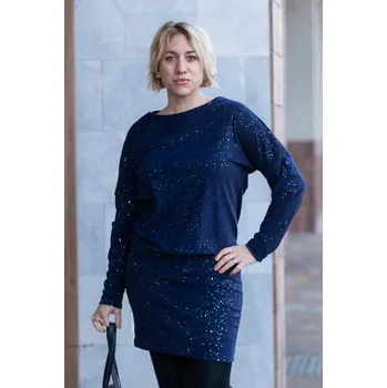 Dámské oblečení Italy fashion Třpytivé šaty GOLDEN Barva: Tmavě modrá, Velikost: UNI: S-L