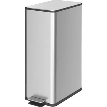 Odpadkový koš HOMCOM Odpadkový koš 20 l pedálový nerezový s víkem a nožním pedálem, koš na kosmetiku s vnitřním košem do obývacího pokoje a kanceláře, 21,5 x 37,2 x 57 cm | Aosom.de