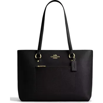 Módní doplněk COACH Kabelka Station Tote Bag Crossgrain Leather Gold Black