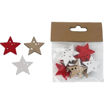 Vánoční dekorace Dekorační hvězdička, 12 ks D7583