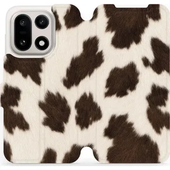 Pouzdro na mobilní telefon Flipové pouzdro Mobiwear - OnePlus 15 - V166S Hnědá strakatá (Knížkové flip pouzdro, obal, kryt na mobil OnePlus 15 - V166S Hnědá strakatá, materiál Umělá kůže + TPU - ochrana 360°, stojánek, silikonová vanička, magnetické zavírání)