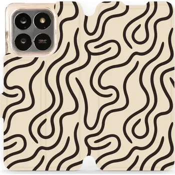 Pouzdro na mobilní telefon Flipové pouzdro Mobiwear - Honor X7d - VA60S Linky (Knížkové flip pouzdro, obal, kryt na mobil Honor X7d - VA60S Linky, materiál Umělá kůže + TPU - ochrana 360°, stojánek, silikonová vanička, magnetické zavírání)