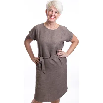 Dámské šaty Antom Lněné šaty VIVA Barva: Hnědá, Velikost: 42