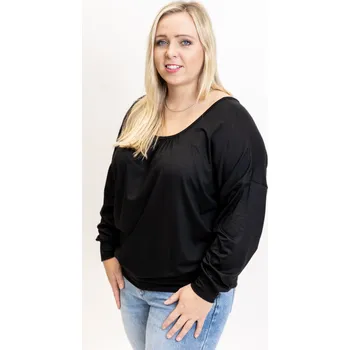 Italy fashion Dámské tričko CARLA Barva: Černá, Velikost: UNI: XL-3XL