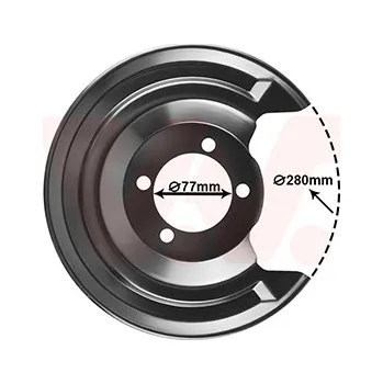 Brzdový kotouč Ochranný plech proti rozstřikování, brzdový kotouč VAN WEZEL 5407374