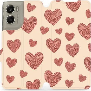 Pouzdro na mobilní telefon Flipové pouzdro Mobiwear - Motorola Moto G06 Power - VP93S Otisk srdce (Knížkové flip pouzdro, obal, kryt na mobil Motorola Moto G06 Power - VP93S Otisk srdce, materiál Umělá kůže + TPU - ochrana 360°, stojánek, silikonová vanička, magnetické zavírání)