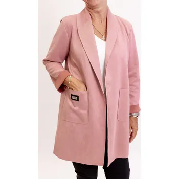 Dámské sako Italy fashion Dlouhé sako DORY Barva: Starorůžová, Velikost: UNI: L-2XL