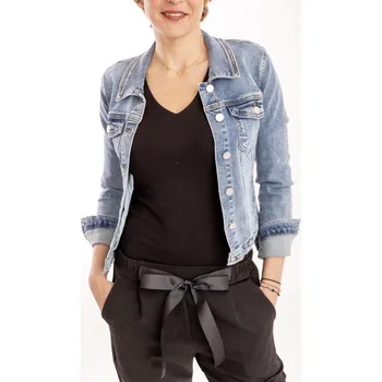 Dámská casual bunda Re-dress jeans Dámská džínová bunda MINI [A2090-4- GD9391-K53-GD9350-K53] Barva: Světle modrá, Velikost: 2XL