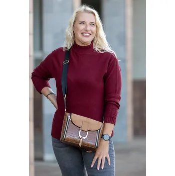 Dámský svetr U See Elegantní svetr BEA [CH1002] Barva: Vínová, Velikost: UNI: M-XL