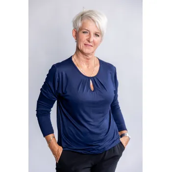 Italy fashion Tričko do gumy BASIC long kapka Barva: Tmavě modrá, Velikost: UNI: L-2XL