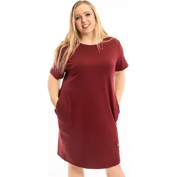 Dámské šaty Italy fashion Šaty SIMPLY more Barva: Vínová, Velikost: UNI: XL-3XL