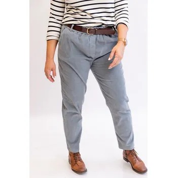 Dámské kalhoty Italy fashion Manšestrové kalhoty SIA Barva: Šedá, Velikost: UNI: M-XL