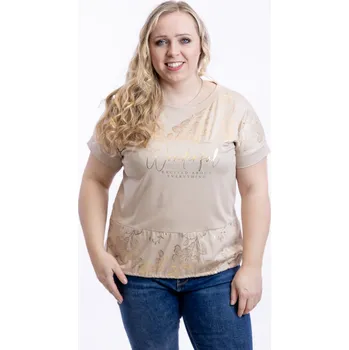 Dámské tričko Italy fashion Dámské tričko WONDERFUL Barva: Béžová, Velikost: UNI: L/XL