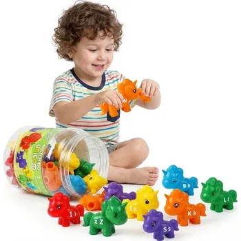 Hračka pro nejmenší Woopie WOOPIE Montessori figurky Jednorožci Vzdělávací skládací sada "Match the Letters" 13 el.