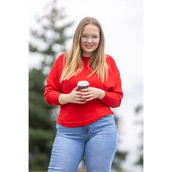 Dámský svetr M.B.21 Dámský svetr MORI Barva: Červená, Velikost: UNI: M-XL