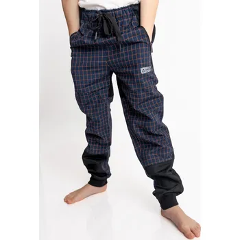 Dětská móda WOLF Klučičí Outdoorové kalhoty velká řada Barva: Šedá kostka s černým podkladem, Velikost: 152