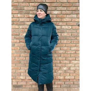 Temster Lesklý dlouhý kabát Barva: Modrá, Velikost: 3XL